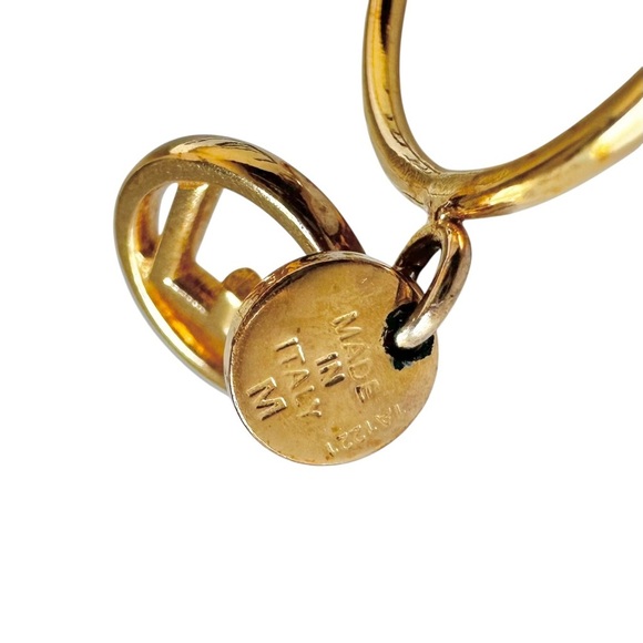 FENDI Gold Double Ring Crystal Charm Set with Box (Size 7) - Picture 12 of 12